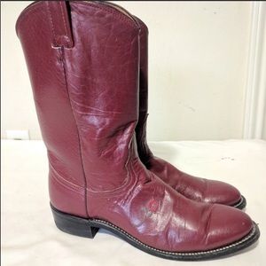 Nocona 7B maroon Leather Mid Cuff Western Boots
